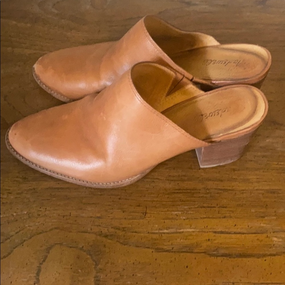 Madewell Tan Leather Mules